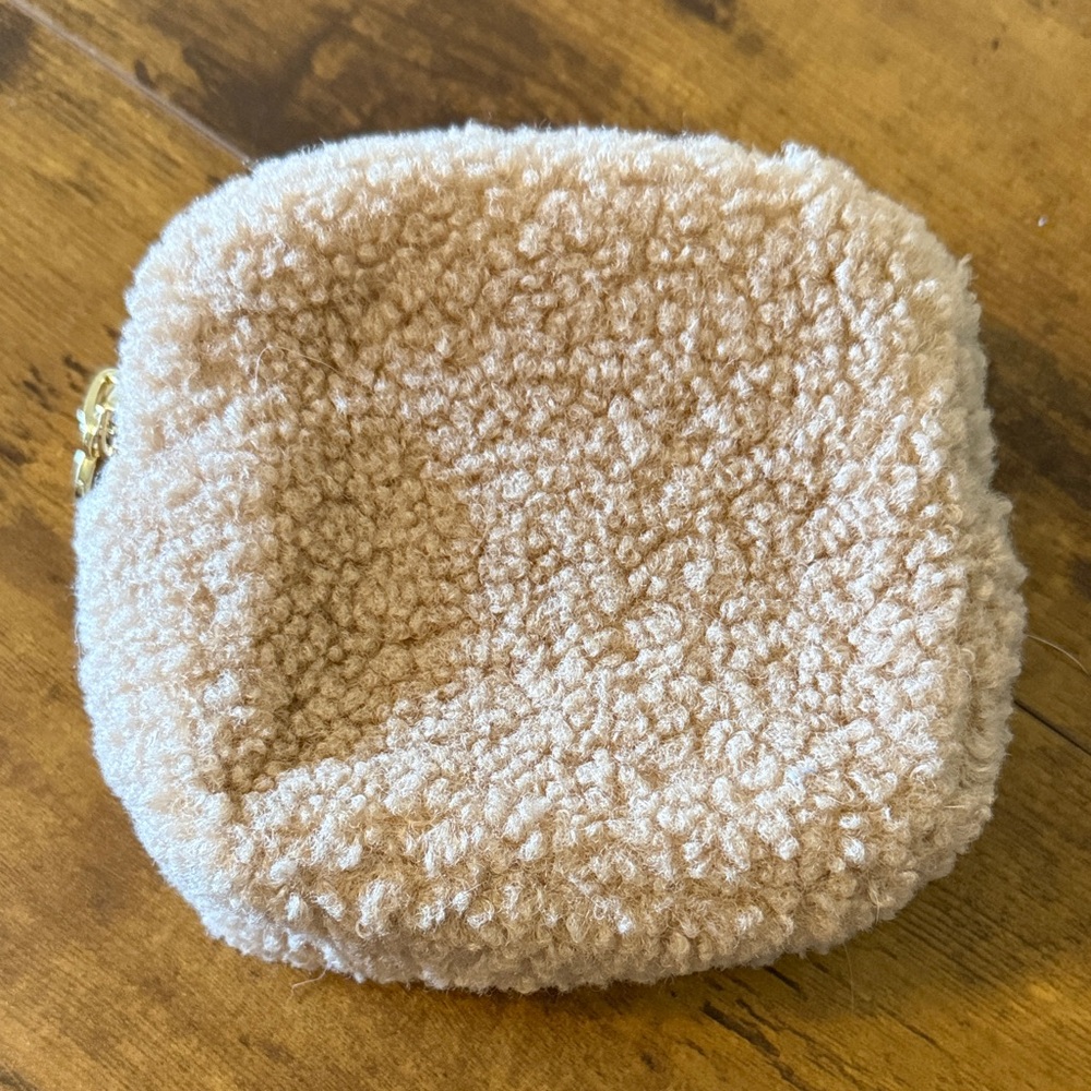Stoney Clover Lane Beige Sherpa Mini Pouch